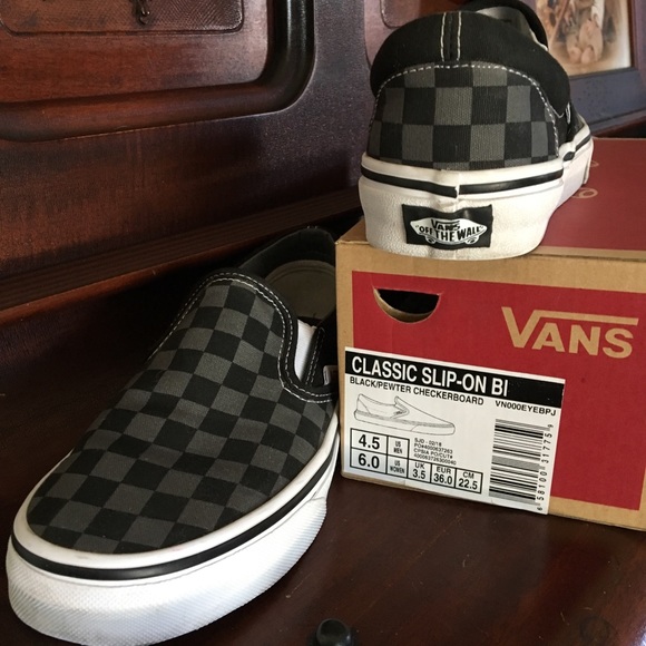 vans black pewter check